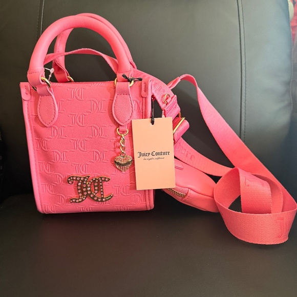 Juicy Couture All About That Bling Mini Tote Barbie Pink Lemonade Crossbody Y2K - Picture 1 of 11
